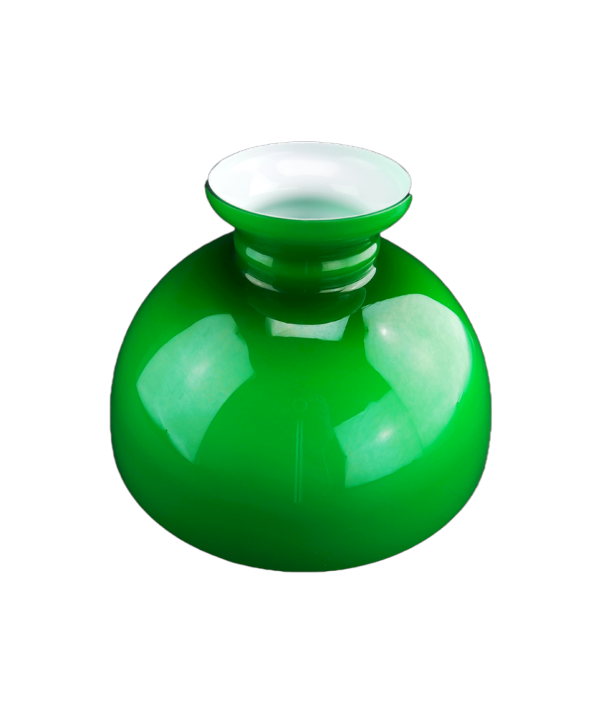 292mm Green Glass Oil Lamp Shade, Replacement Lamp Shade